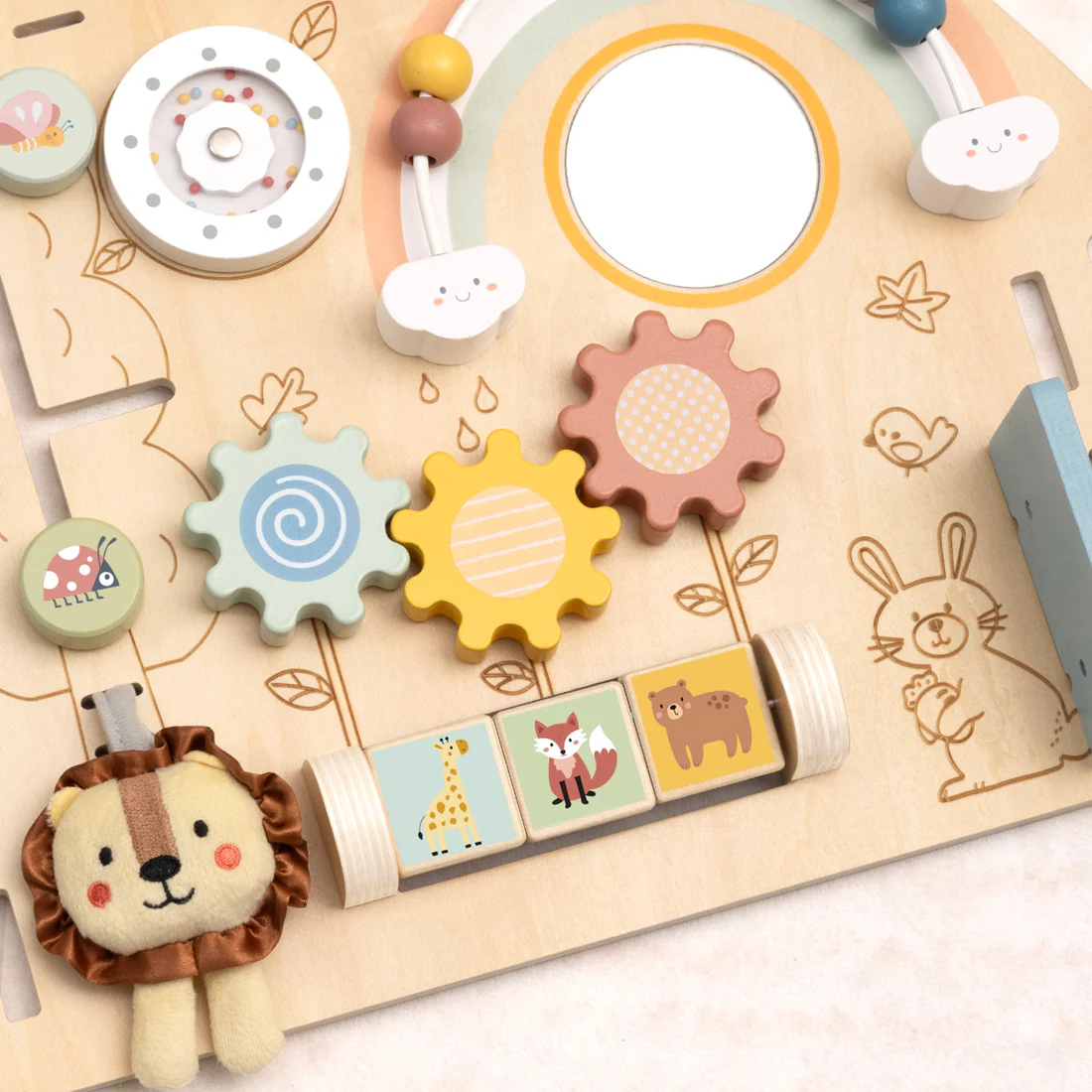 2-in-1 აქტივობის დაფა – ხის საგანმანათლებლო სათამაშო