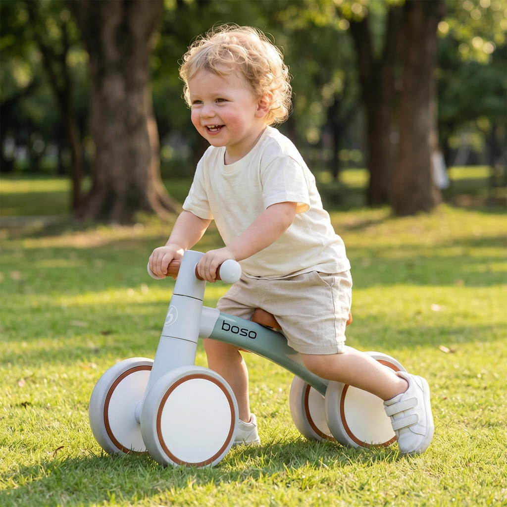 Four-Wheel Toddler Balance Bike — Green