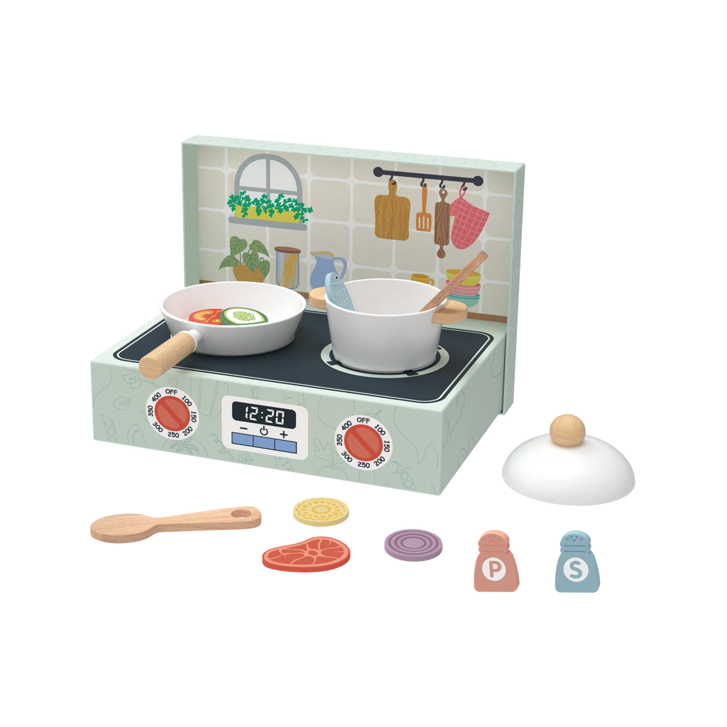 სამზარეულოს ნაკრები – ხის როლური სათამაშო კომპლექტი