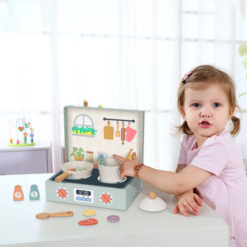 სამზარეულოს ნაკრები – ხის როლური სათამაშო კომპლექტი