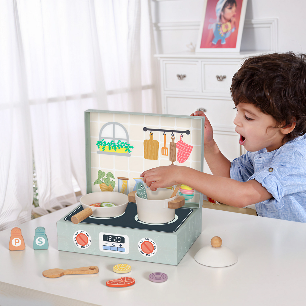 სამზარეულოს ნაკრები – ხის როლური სათამაშო კომპლექტი