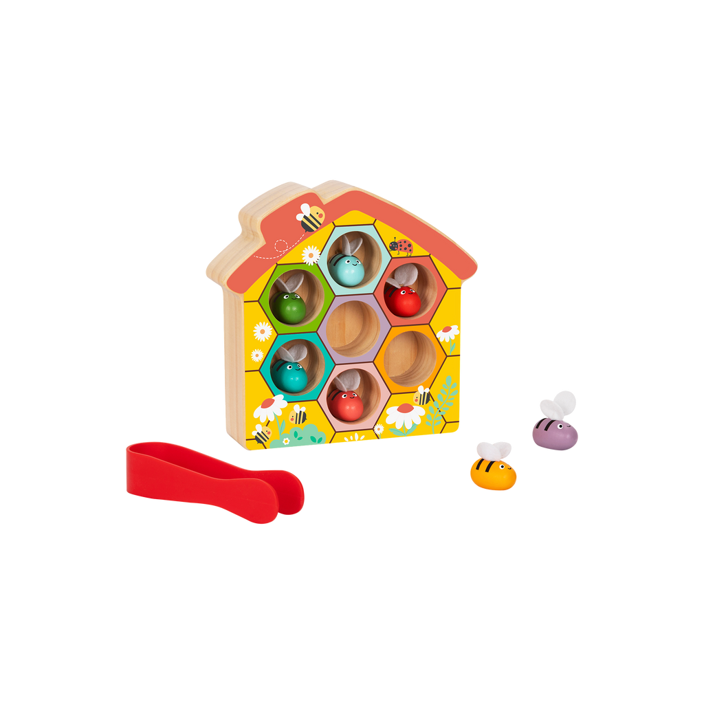 Beehive Play Set – Wooden Montessori Bee Sorting Toy