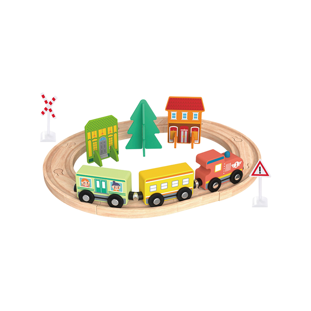 Town Train Set – Wooden Educational Toy
