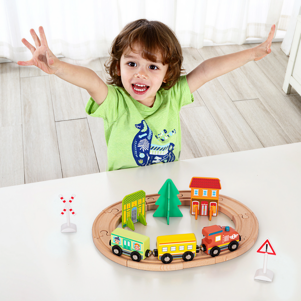 Town Train Set – Wooden Educational Toy
