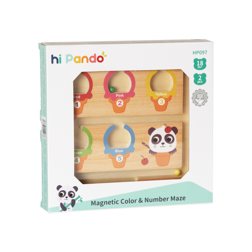 მაგნიტური ფერისა და რიცხვების ლაბირინთი – ხის საგანმანათლებლო სათამაშო