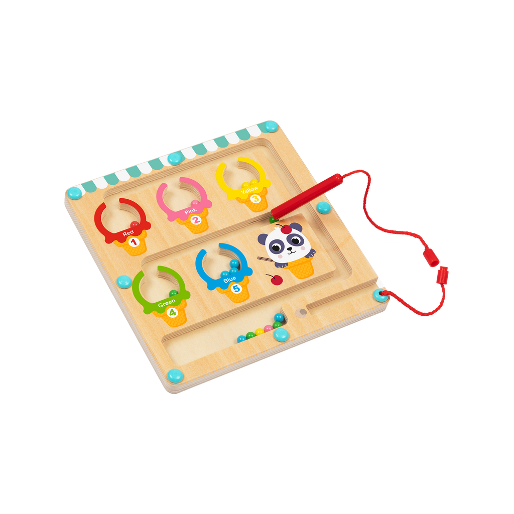 მაგნიტური ფერისა და რიცხვების ლაბირინთი – ხის საგანმანათლებლო სათამაშო