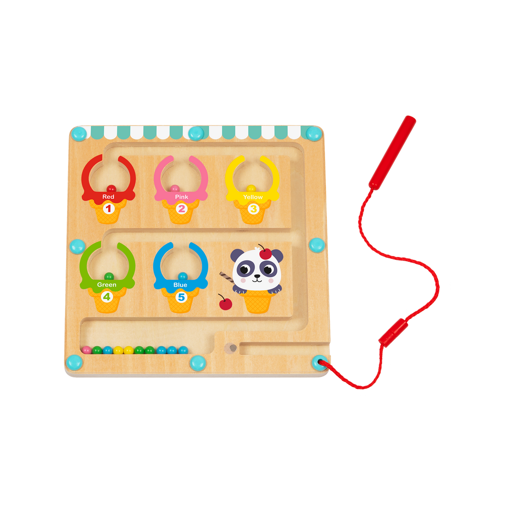 მაგნიტური ფერისა და რიცხვების ლაბირინთი – ხის საგანმანათლებლო სათამაშო