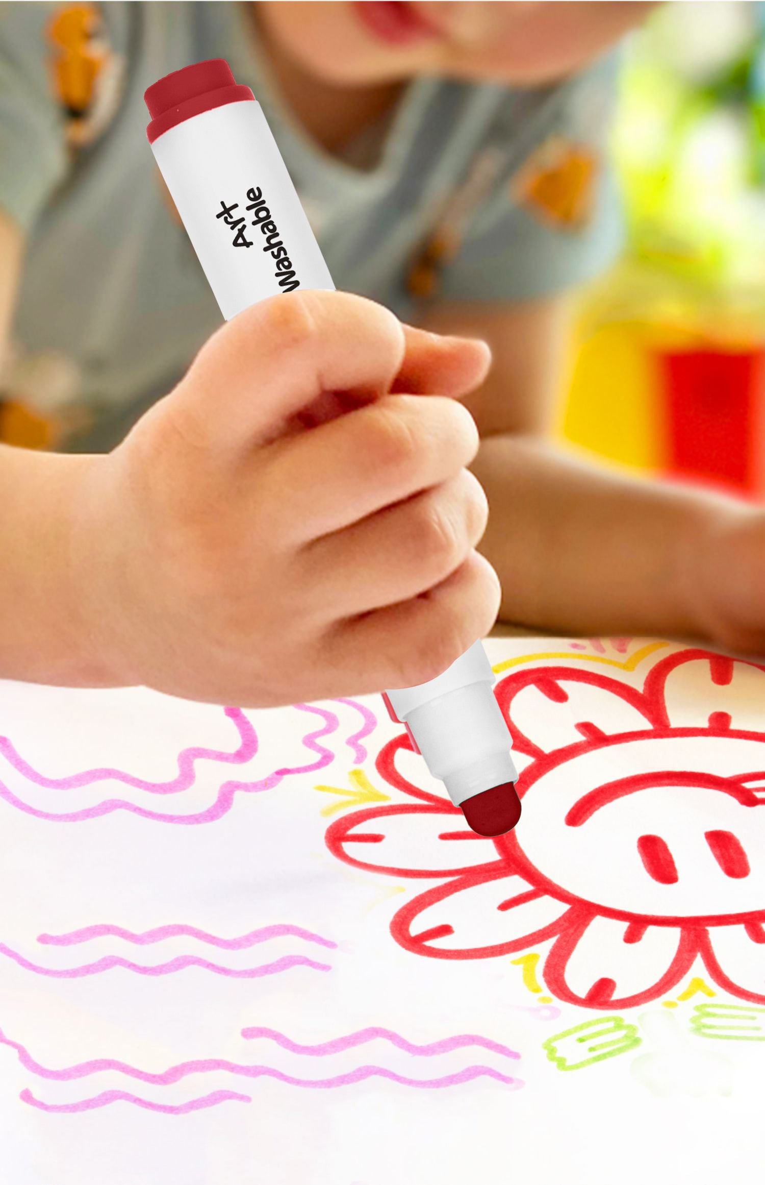 ადვილად რეცხვადი ფერადი მარკერები — 12 ფერი