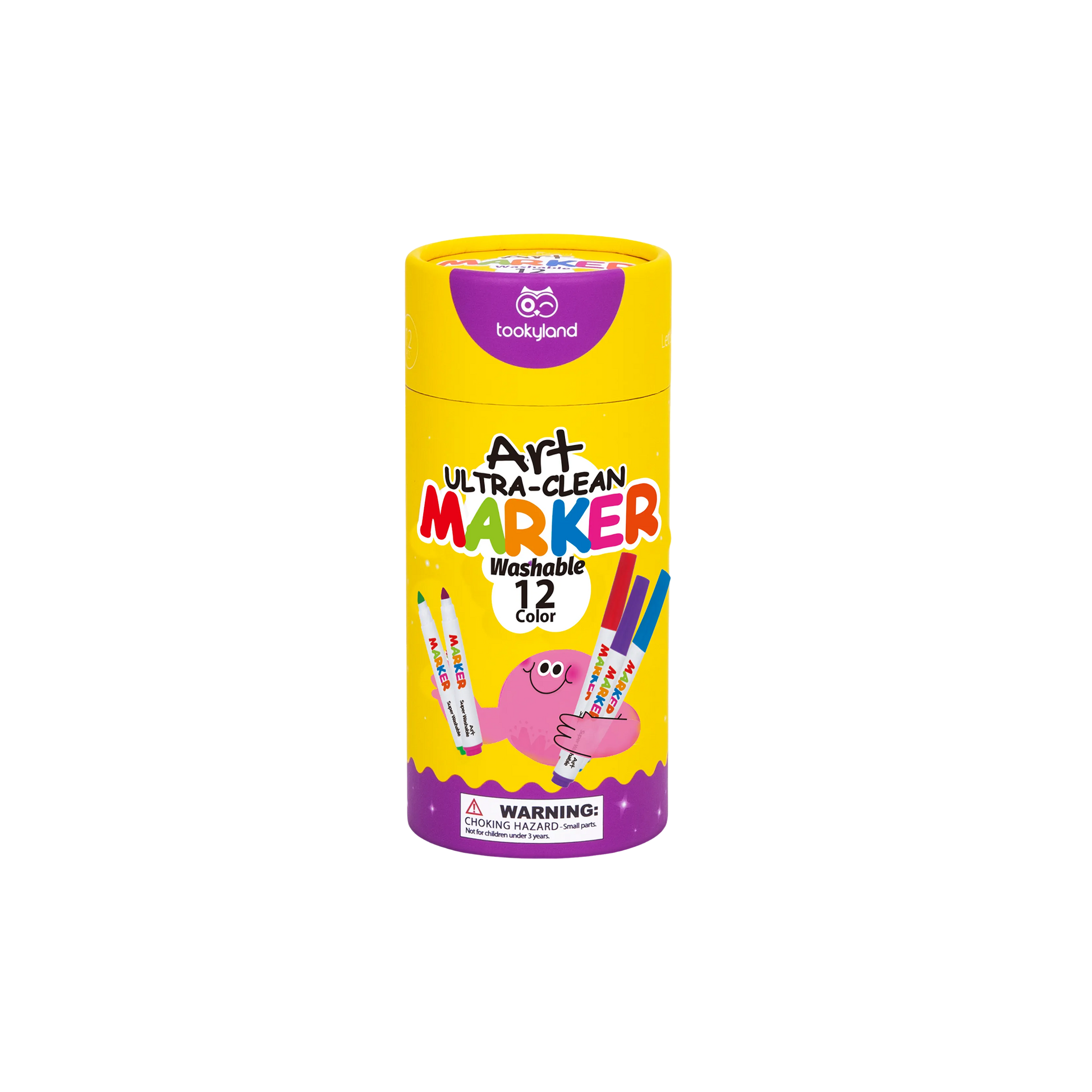 ადვილად რეცხვადი ფერადი მარკერები — 12 ფერი