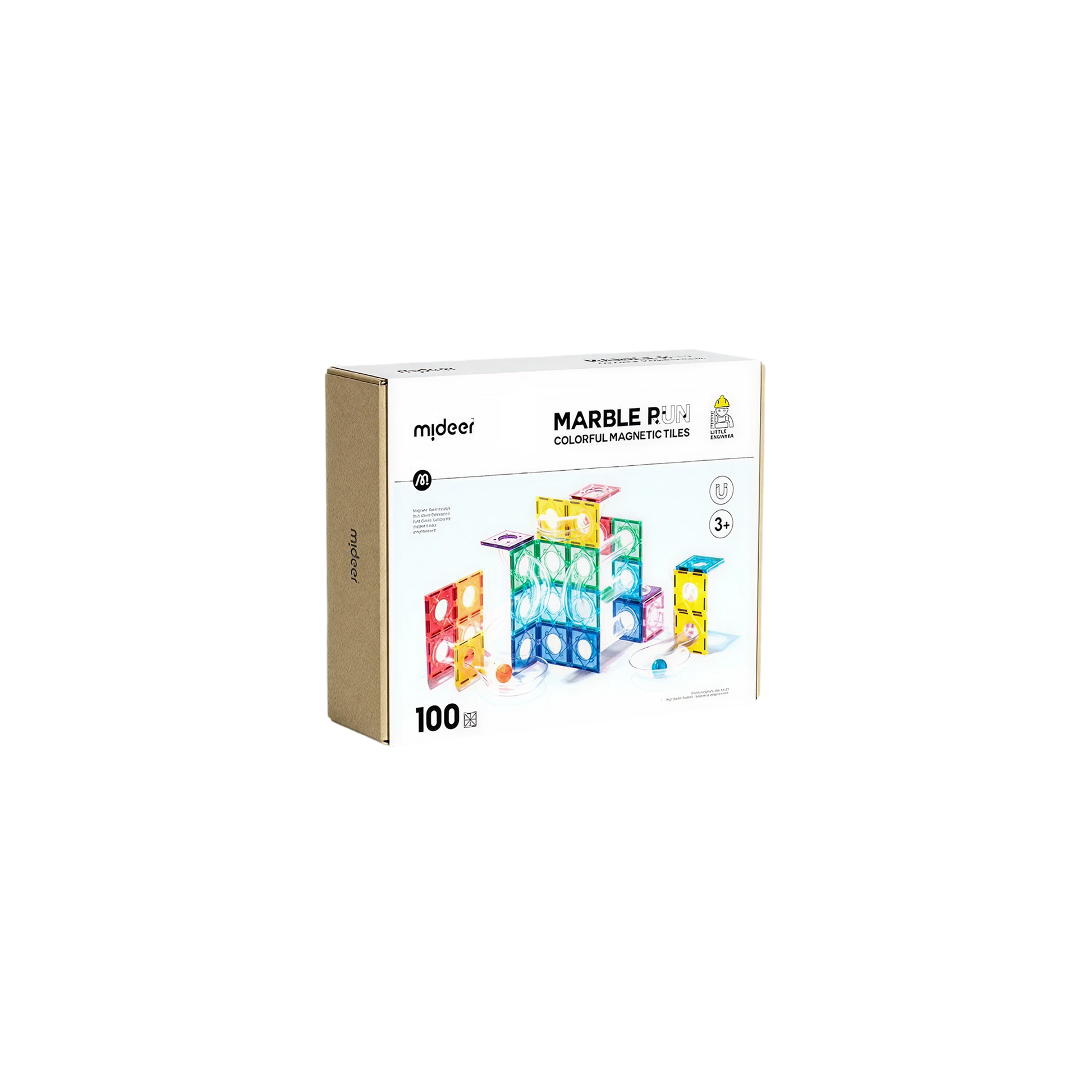 Colorful Magnetic Tiles – Marble Run 100PCS — „მაგნიტური კონსტრუქტორი ბურთის ტრასით“