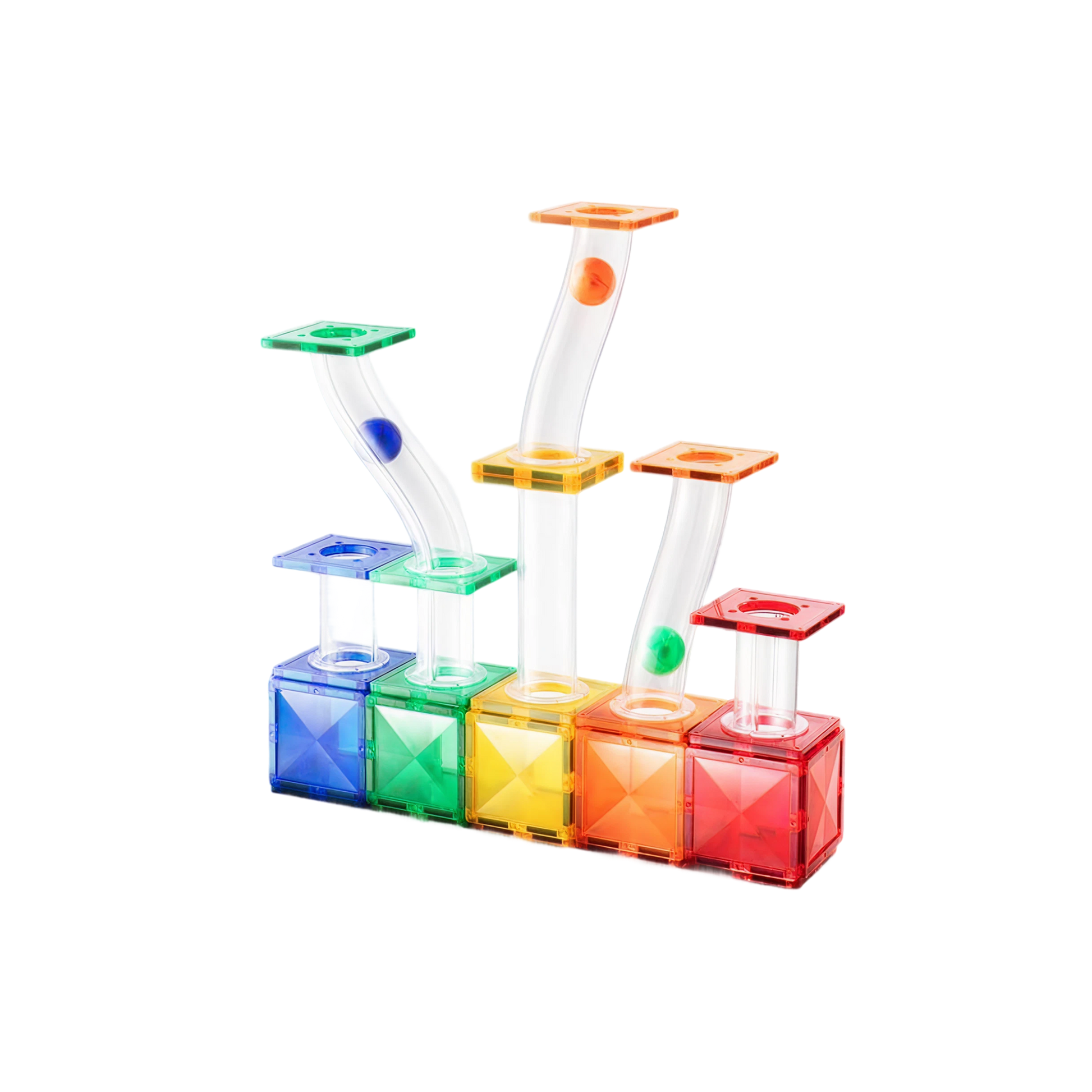 Colorful Magnetic Tiles – Marble Run 100PCS — „მაგნიტური კონსტრუქტორი ბურთის ტრასით“