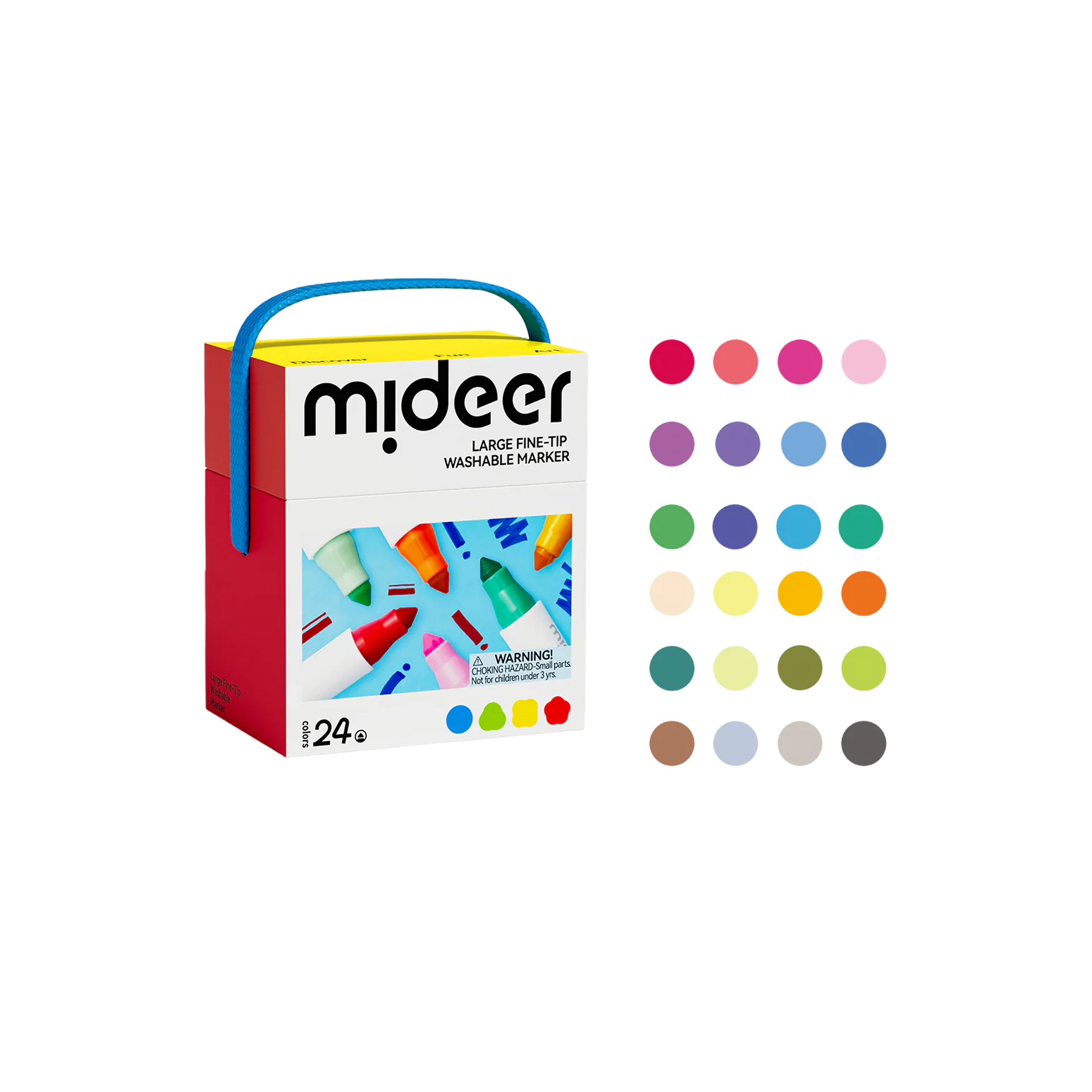 Large Fine-Tip Washable Marker – 24 Colors — „სარეცხი ფლომასტერები 24 ფერი“