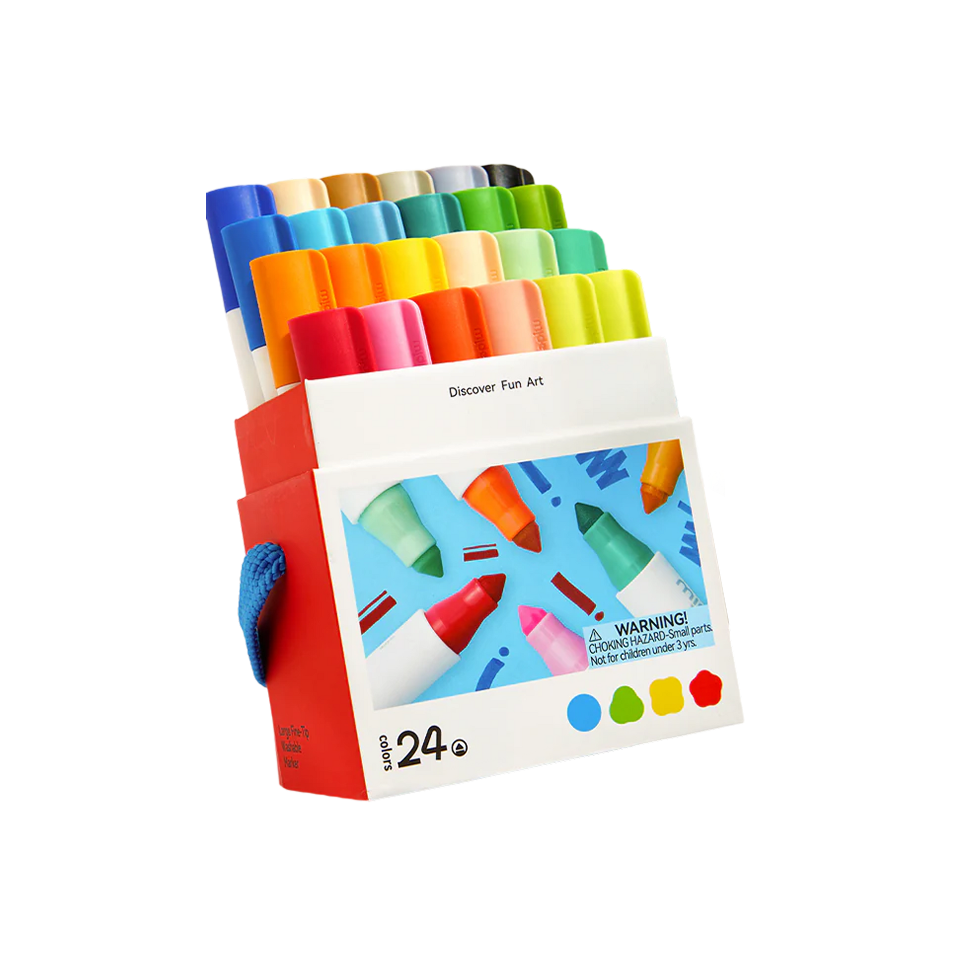 Large Fine-Tip Washable Marker – 24 Colors — „სარეცხი ფლომასტერები 24 ფერი“