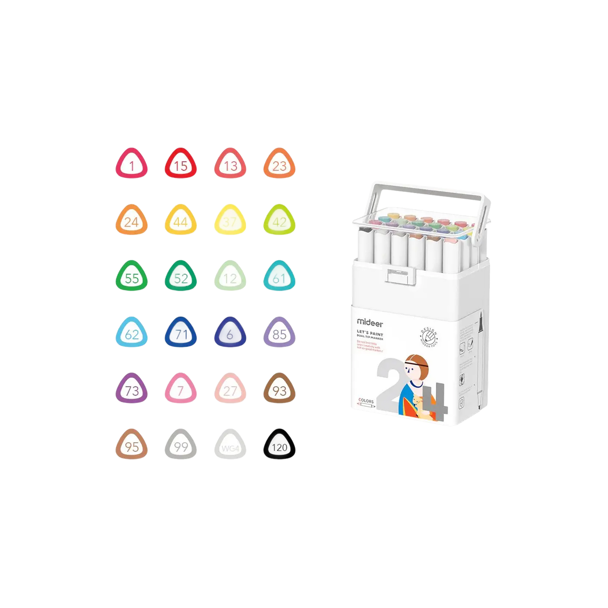 Dual Tip Markers – 24 Colors — „ორმხრივი ფლომასტერები 24 ფერი“