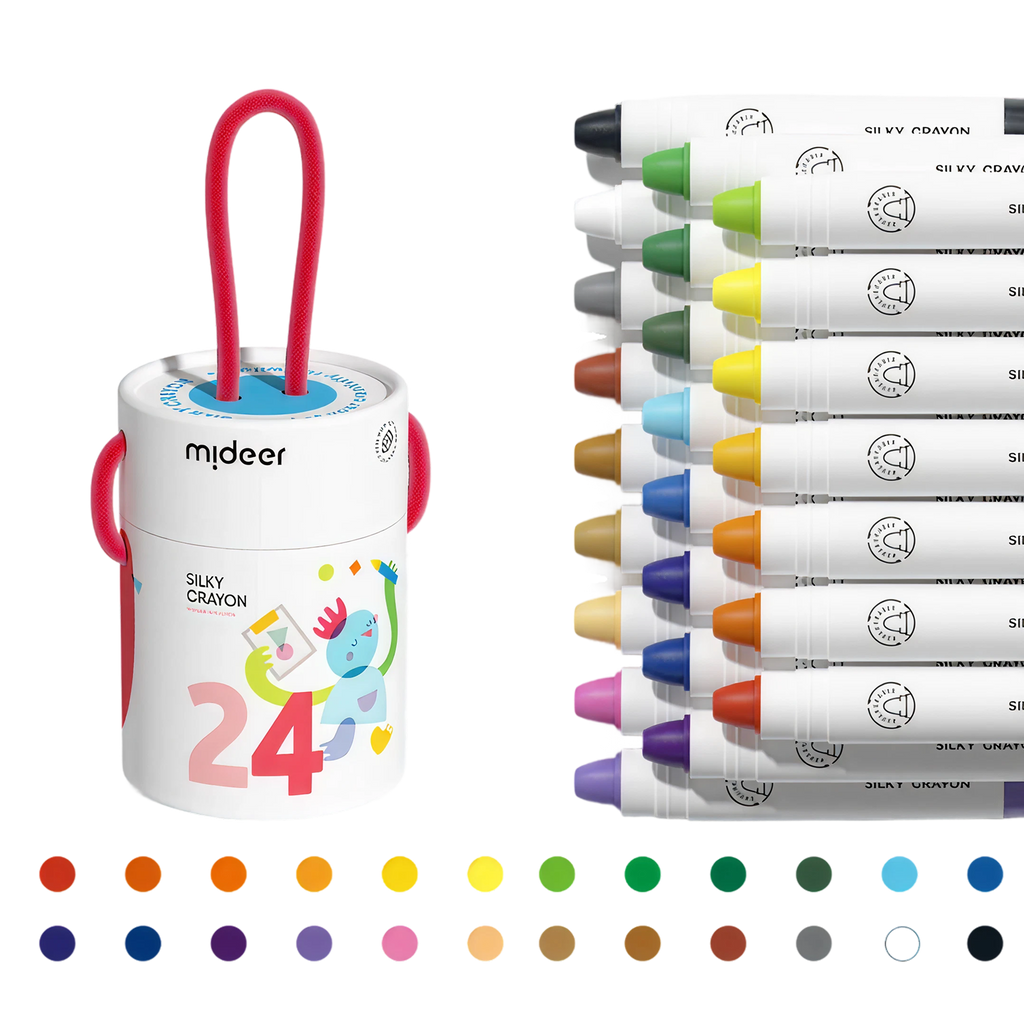 Silky Quick-dry Crayons – Colorful Bucket 24 Colors