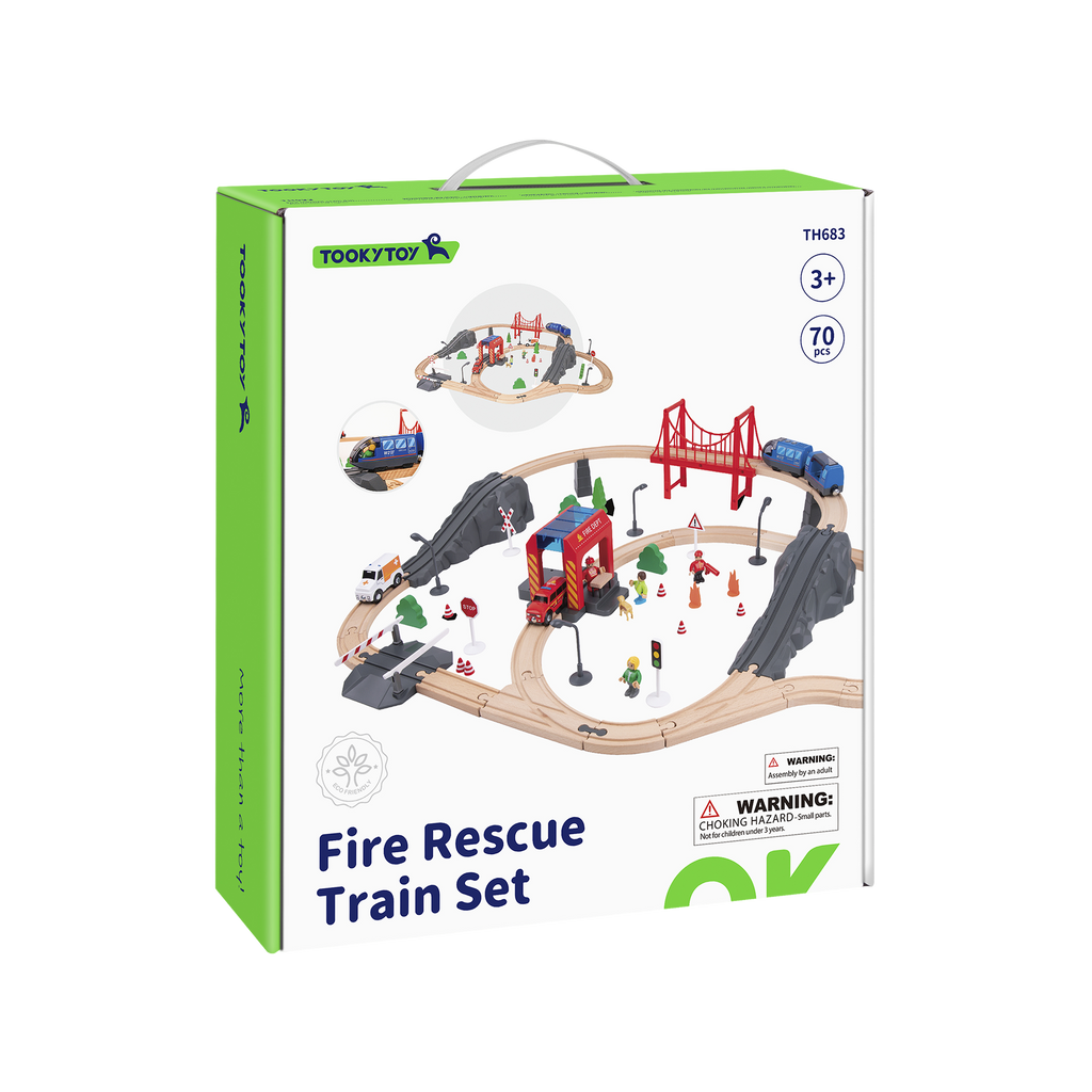 სახანძრო სამაშველო მატარებლის ნაკრები — Montessori სცენური სათამაშო