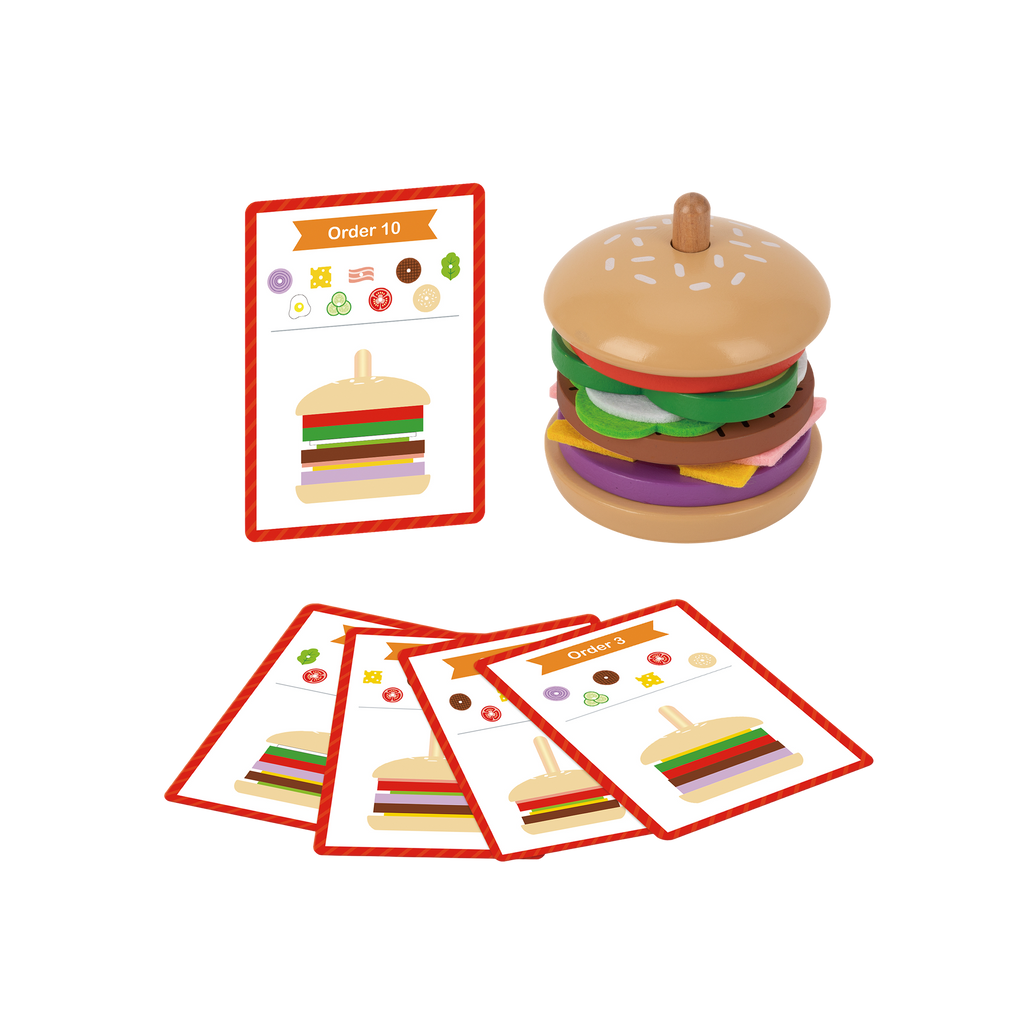 ბურგერის აწყობა — Montessori სცენური სათამაშო