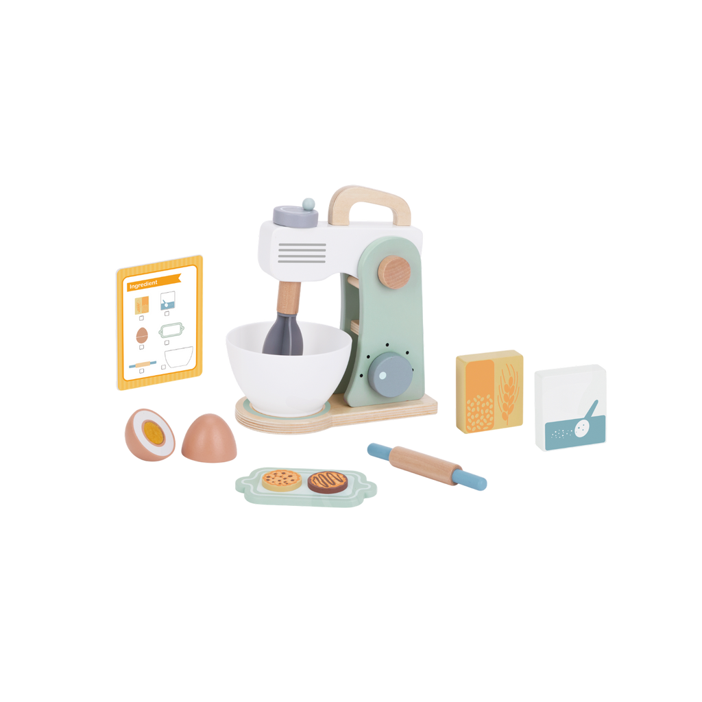 მიქსერის ნაკრები — ხის როლური სათამაშო კომპლექტი