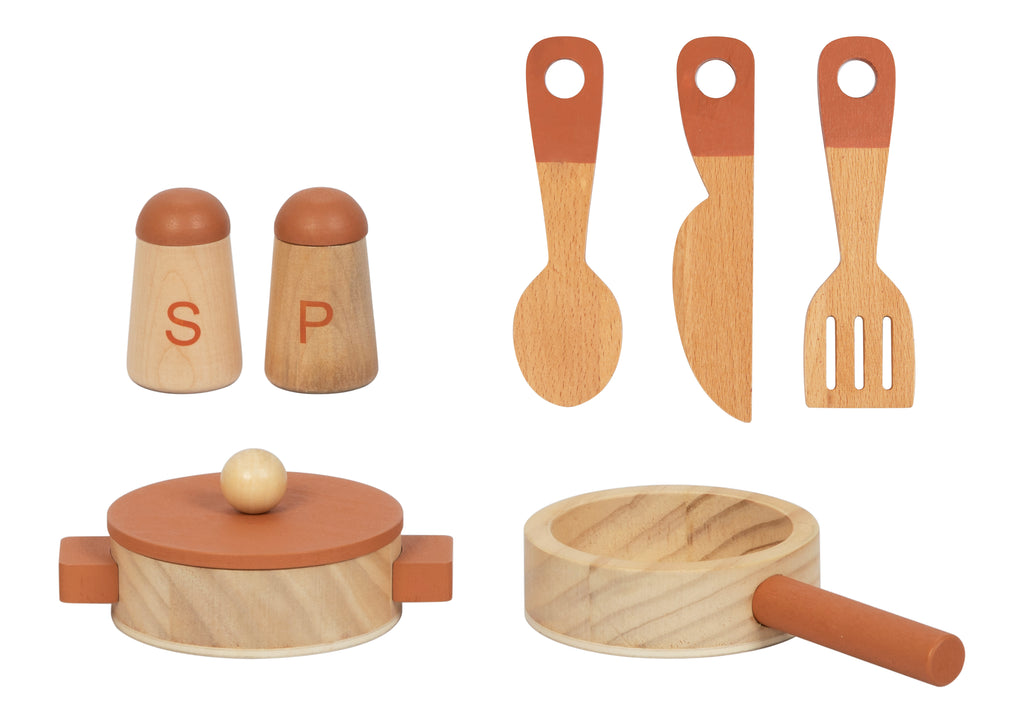 სამზარეულოს ნაკრები – ხის სცენური კომპლექტი