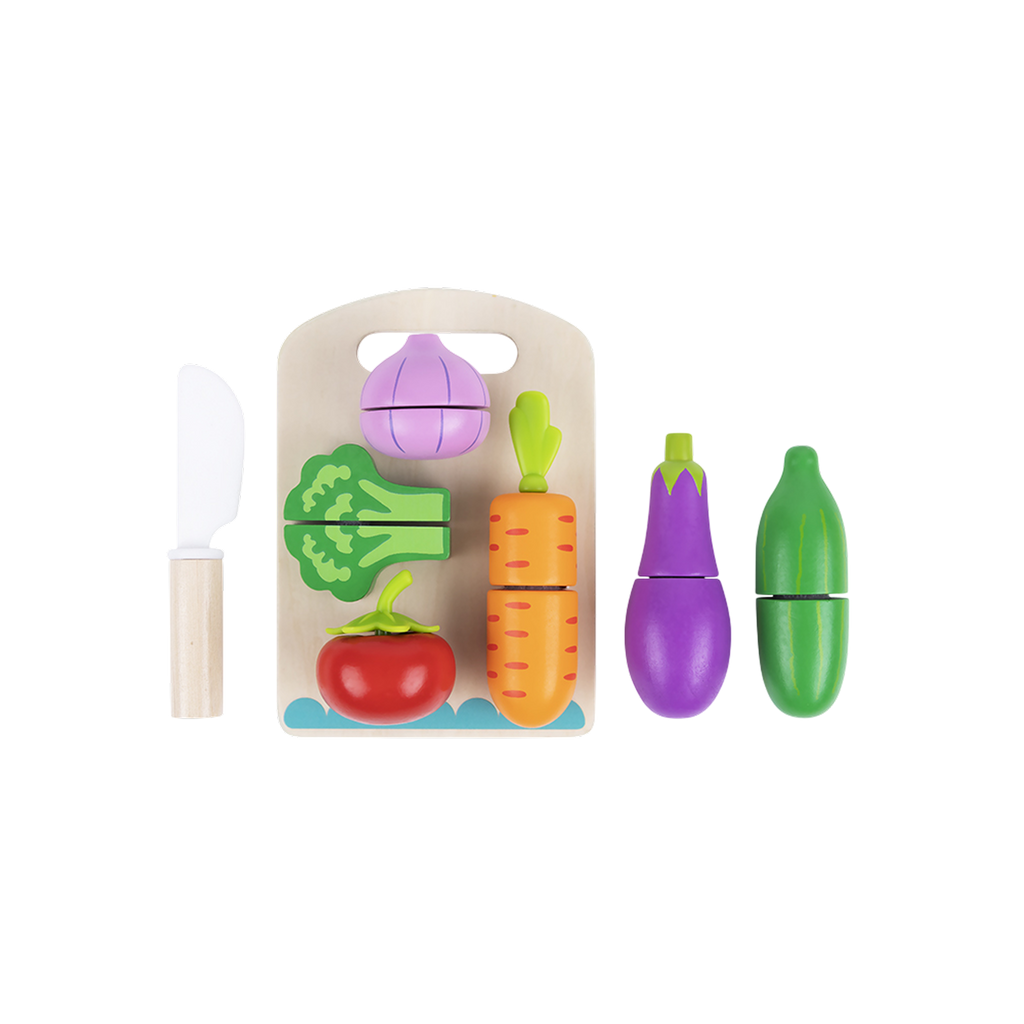 ბოსტნეულის საჭრელი – ხის როლური სათამაშო ნაკრები