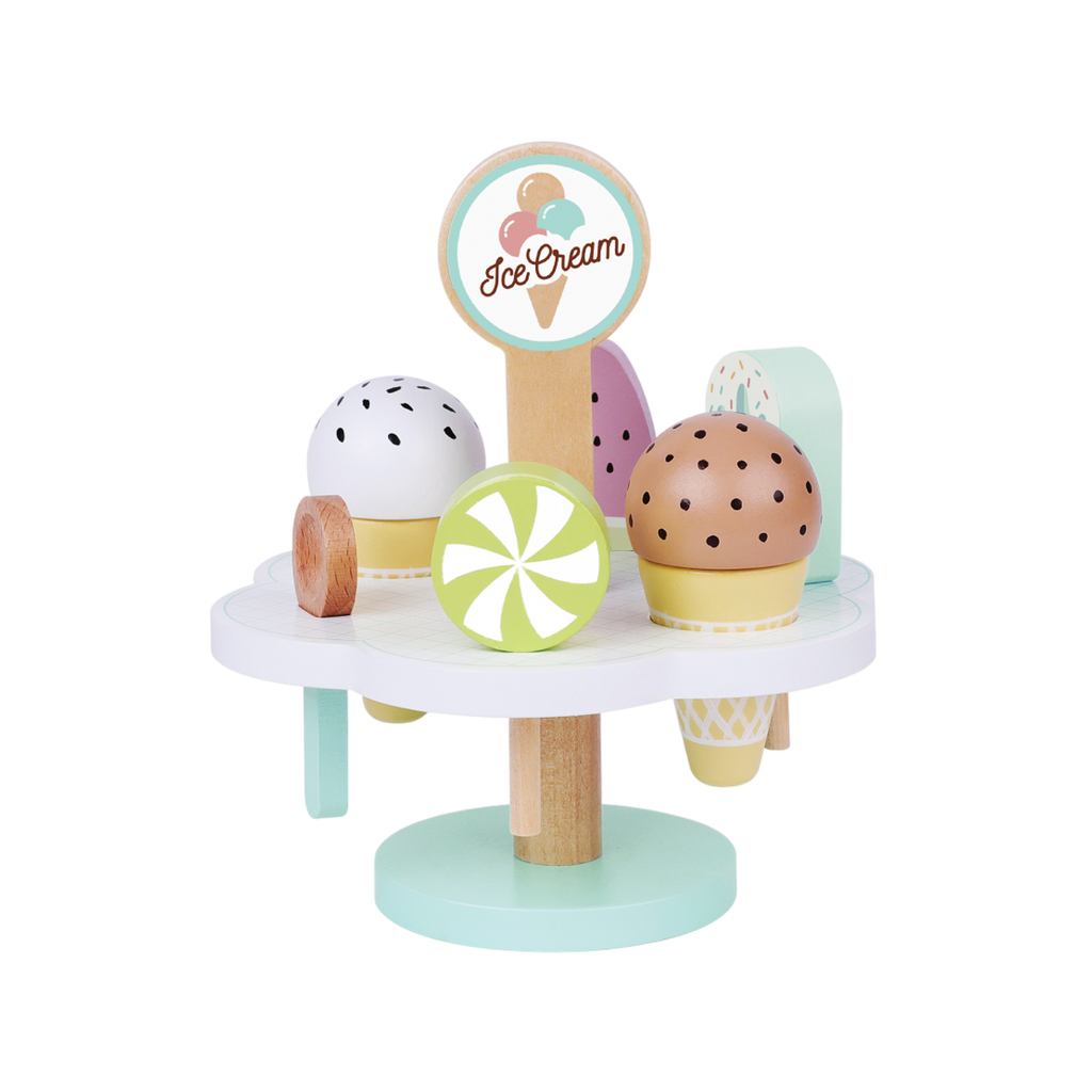 ნაყინის ნაკრები – ხის როლური სათამაშო კომპლექტი