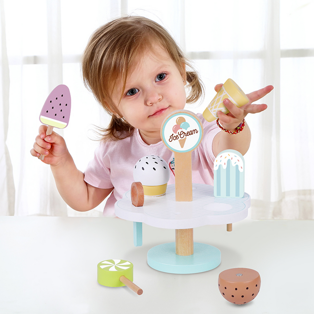 ნაყინის ნაკრები – ხის როლური სათამაშო კომპლექტი