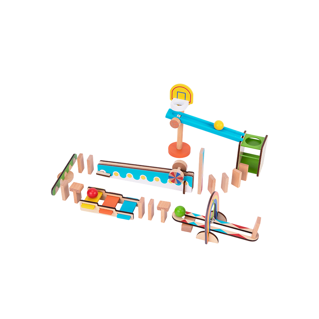 Domino Run – ხის საგანმანათლებლო კომპლექტი