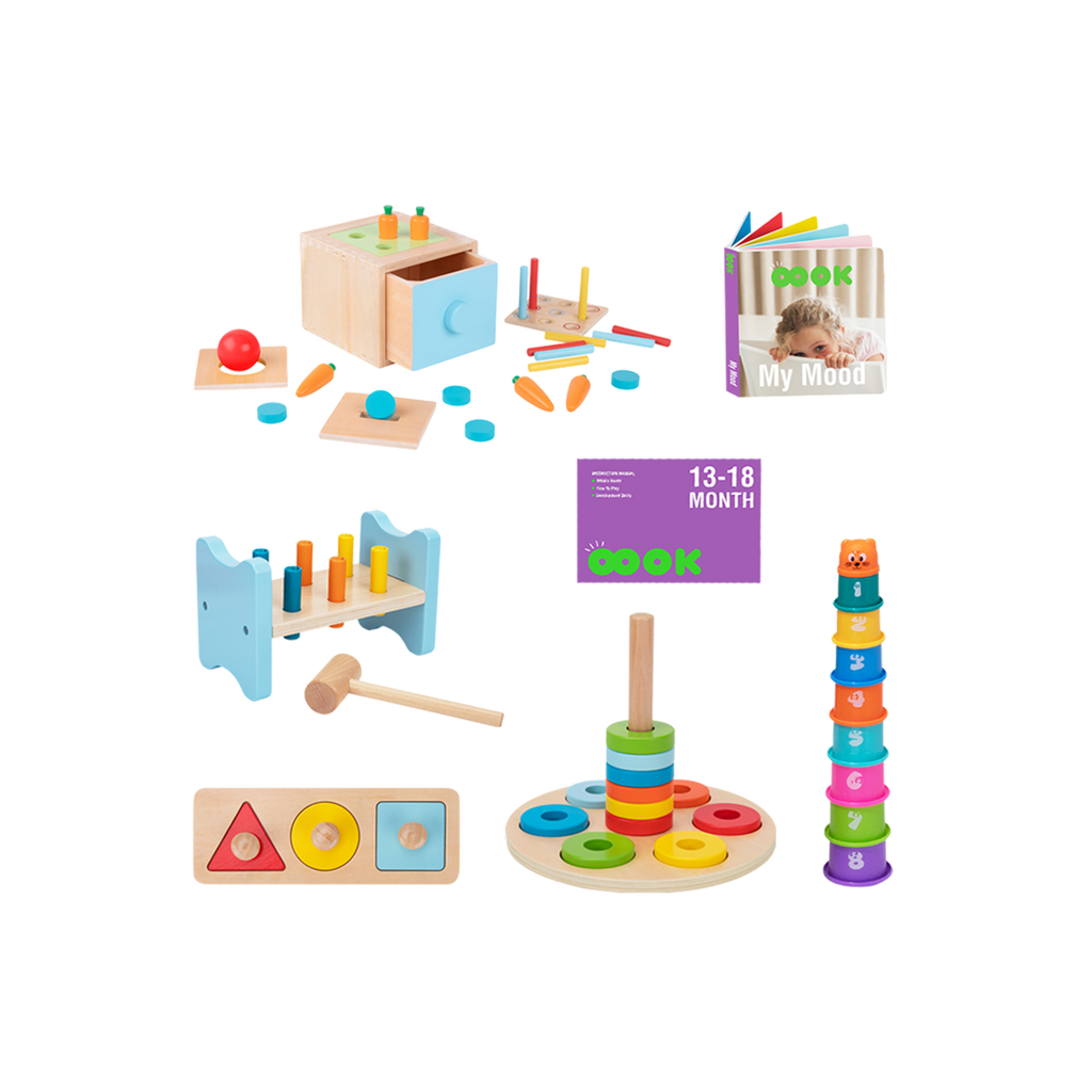 საგანმანათლებლო სათამაშო ყუთი 13–18 თვის ბავშვებისთვის – მონტესორის სათამაშოების ნაკრები