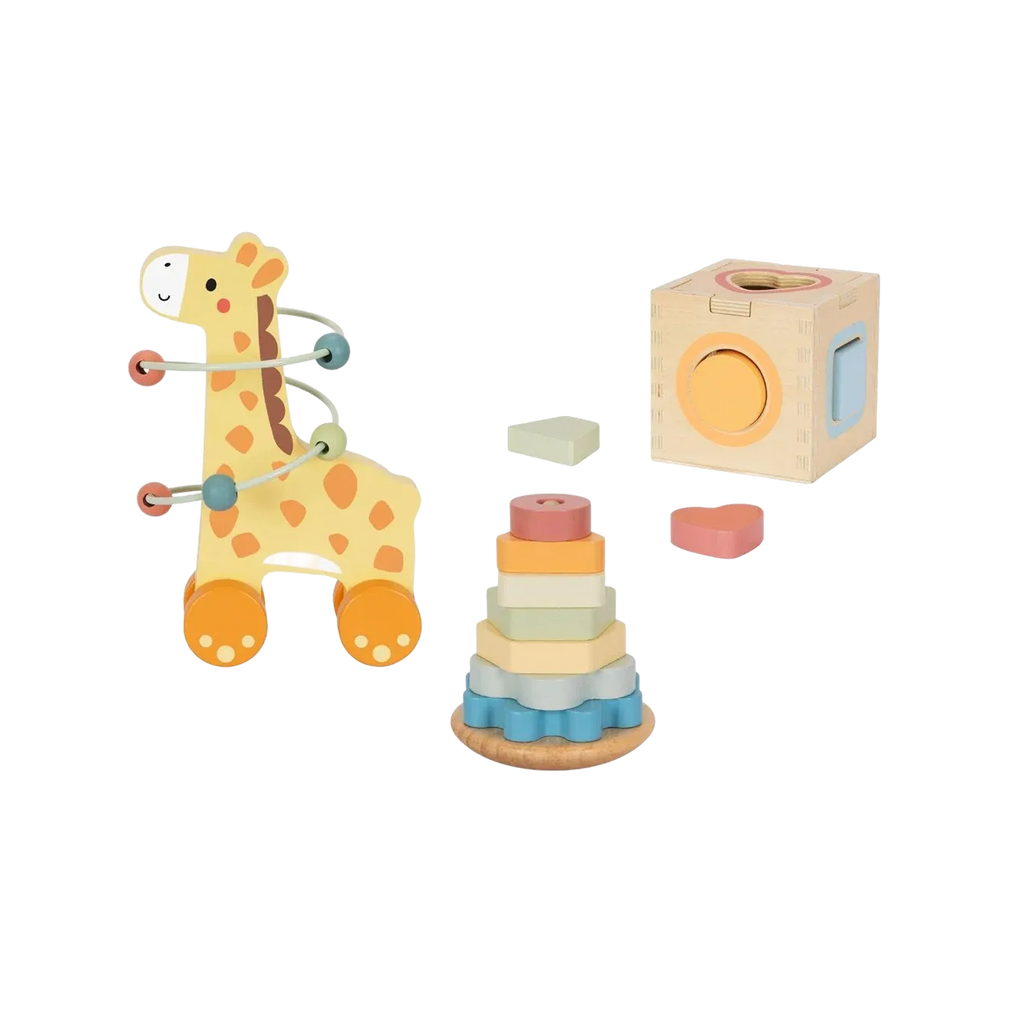 3-ინ-1 ჟირაფის ყუთი – ხის საგანმანათლებლო ნაკრები