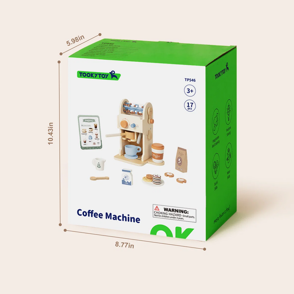 Wooden Toy Coffee Machine with Accessories