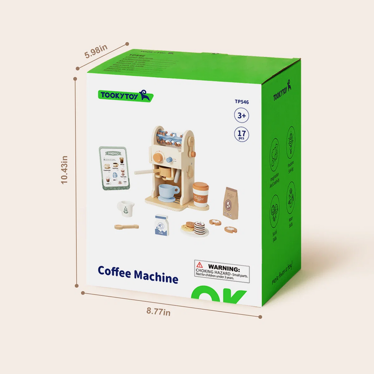 Wooden Toy Coffee Machine with Accessories