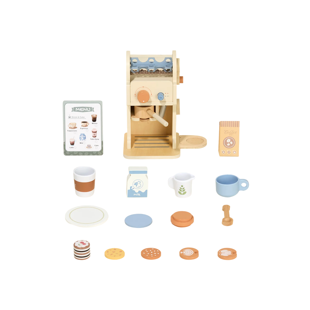 Wooden Toy Coffee Machine with Accessories
