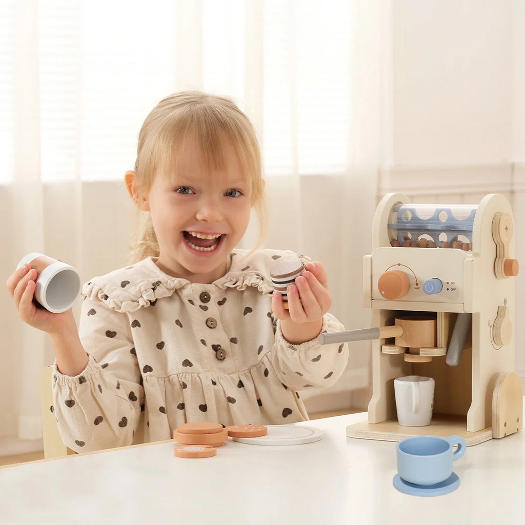 Wooden Toy Coffee Machine with Accessories