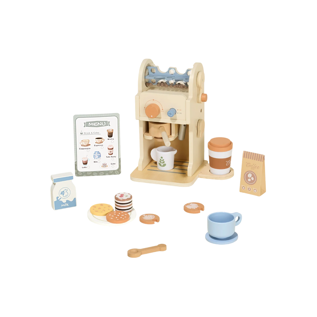 Wooden Toy Coffee Machine with Accessories