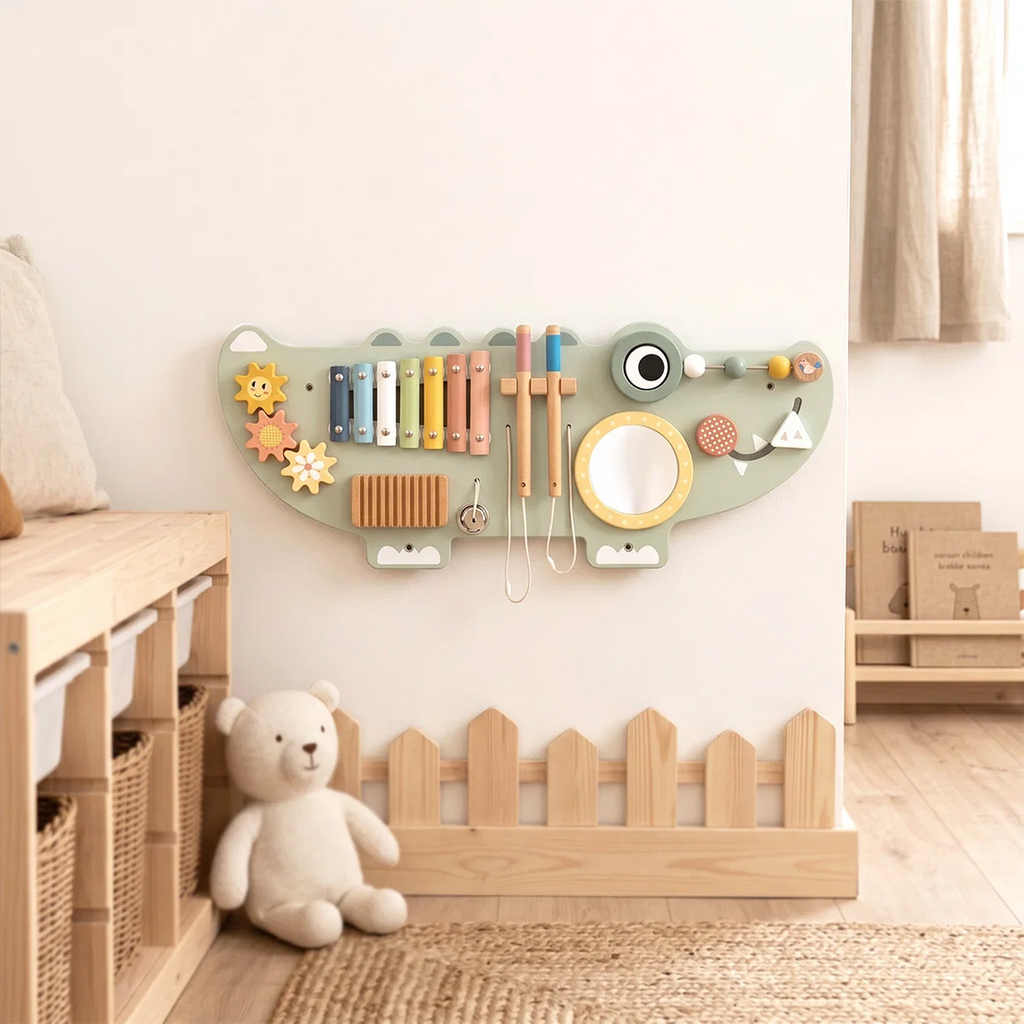 Wooden Crocodile Wall Activity Panel