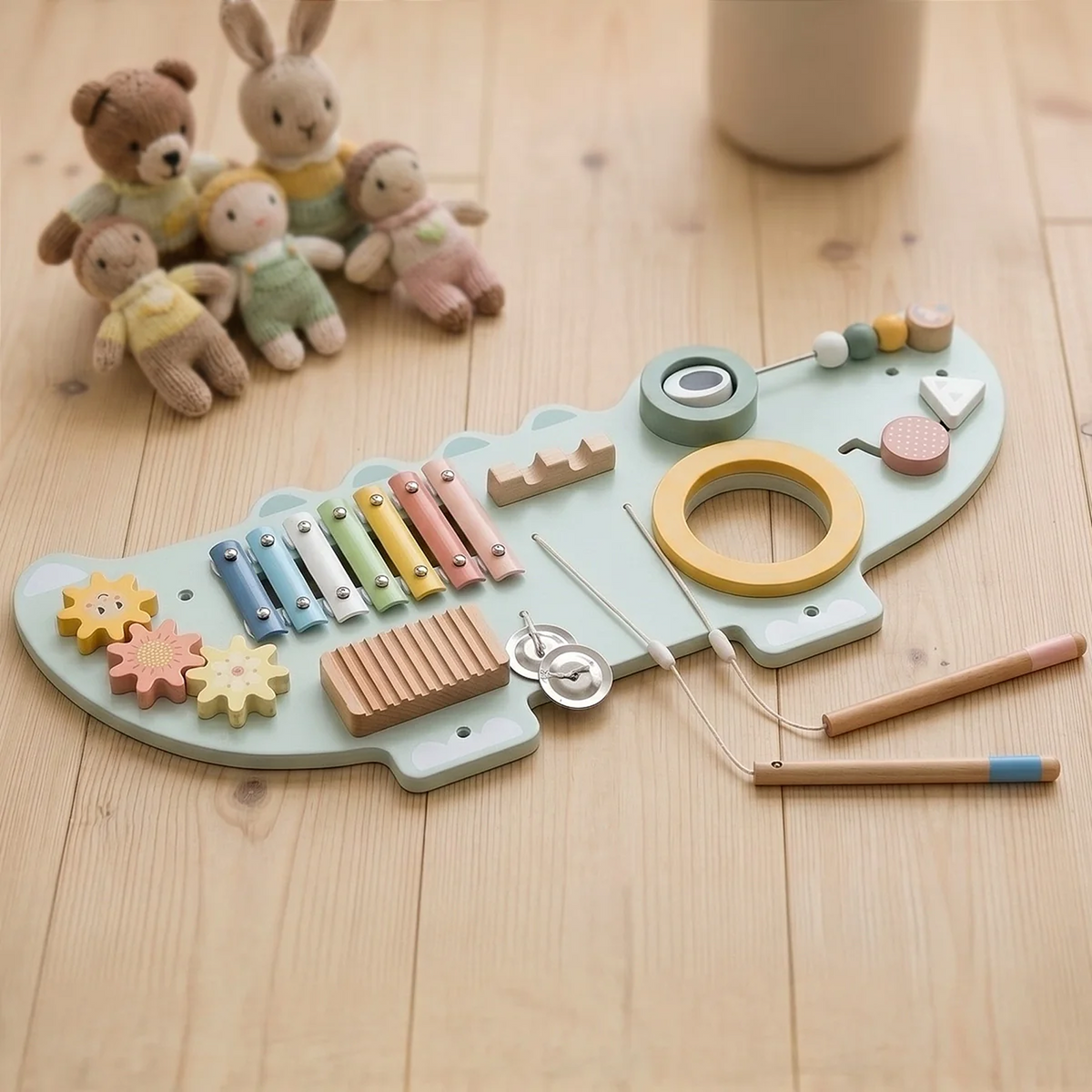 Wooden Crocodile Wall Activity Panel