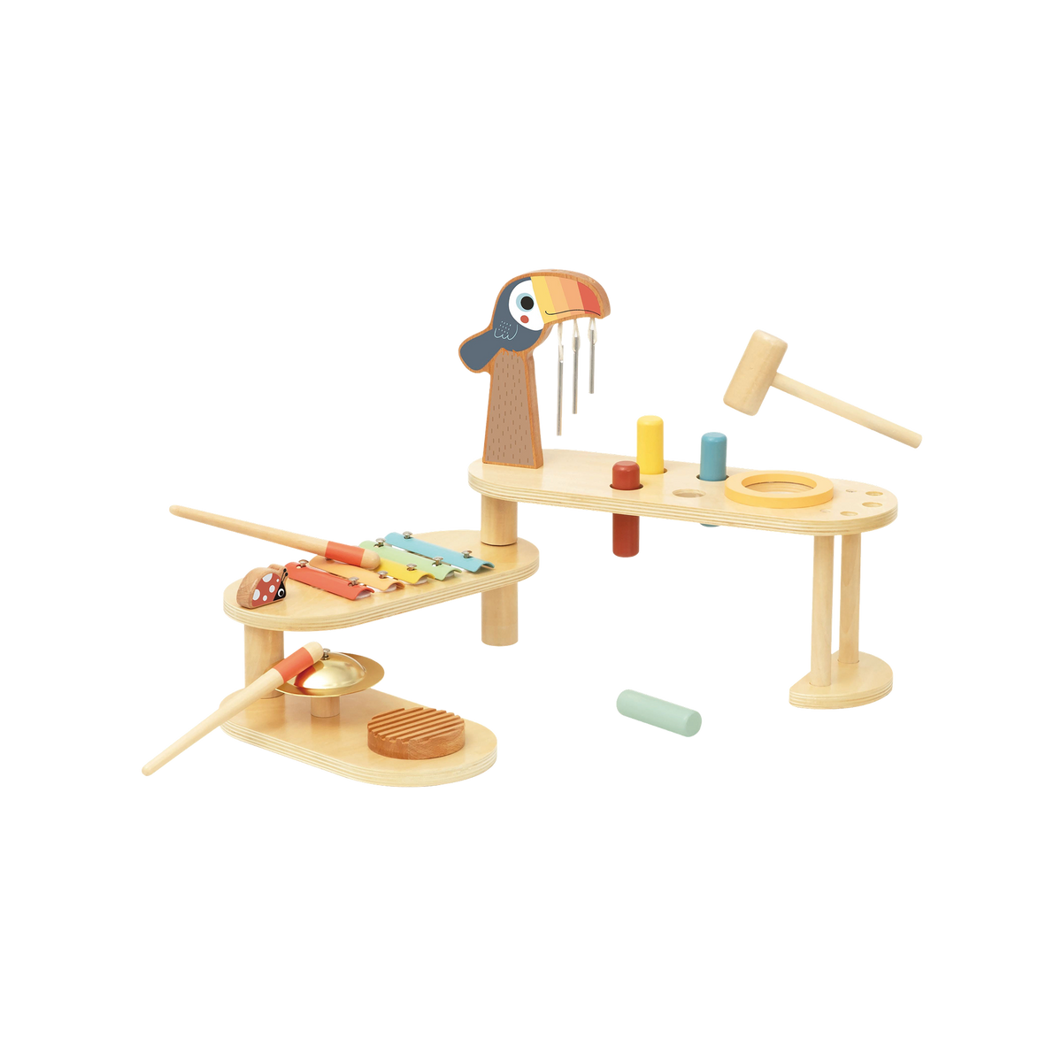 დასაკეცი ხის მუსიკალური სათამაშო ინსტრუმენტებით